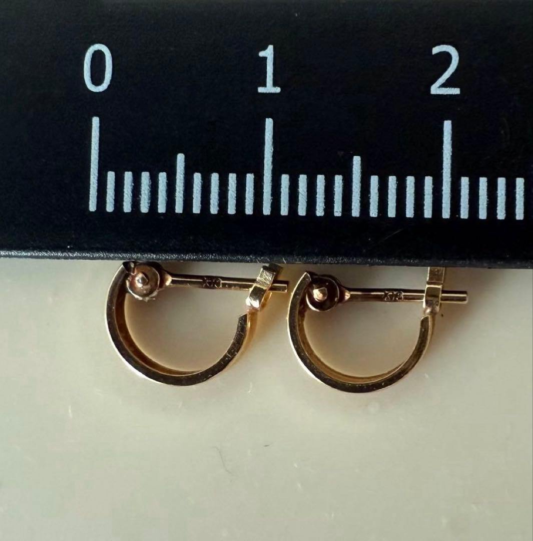 週末限定お値下げ　18金 ゴールド 両耳フープピアス