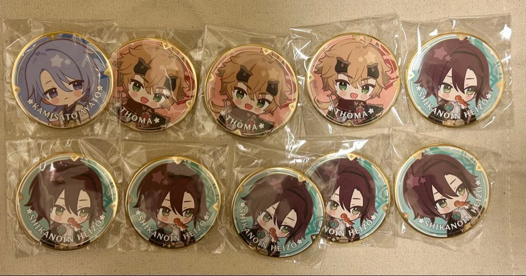 原神スイパラ ミニキャラトレーディング缶バッジまとめ売り　10個 ステッカー付き