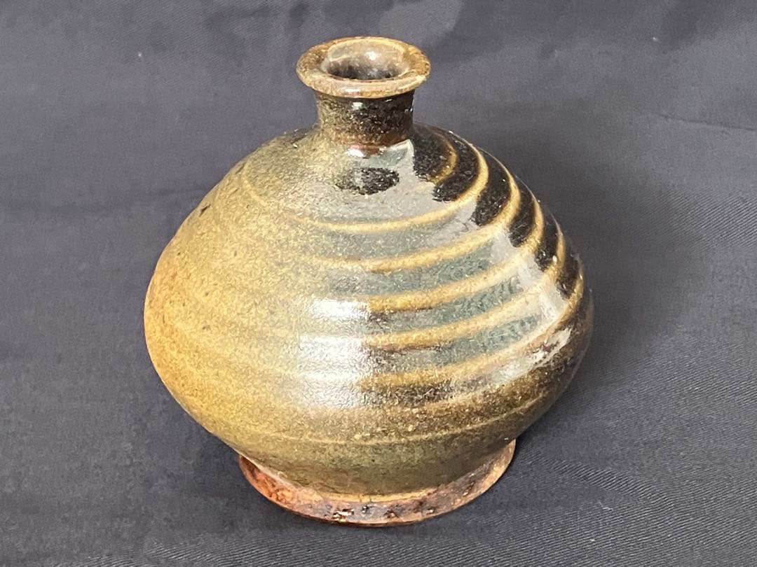 鍛冶丁焼　鍛冶町焼　油壺　一輪挿し　アンティーク