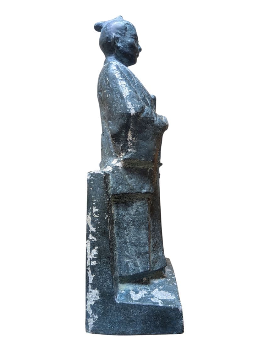 【中岡慎太郎像】昭和48年 記念ブロンズ像 刻印・銘文有 高さ33cm