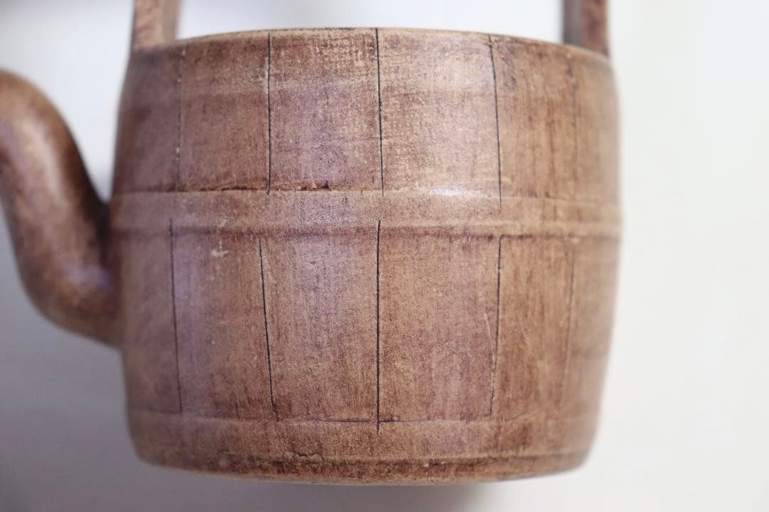 中国　白泥桶型急須　崔功林作　送料込み0814