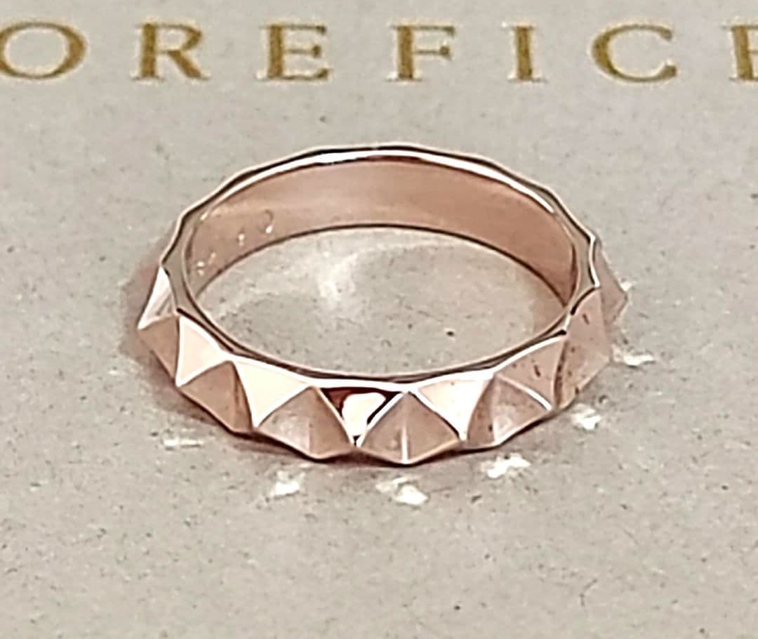 ほぼ新品☆OFオレフィーチェ「ミニスタッズ」ピンキーリング K18PG( 0号)