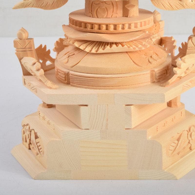 仏教美術　桧彫刻　大日如来像　仏像　華鬘台　C　8862