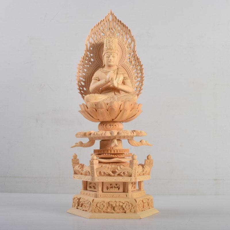 仏教美術　桧彫刻　大日如来像　仏像　華鬘台　C　8862