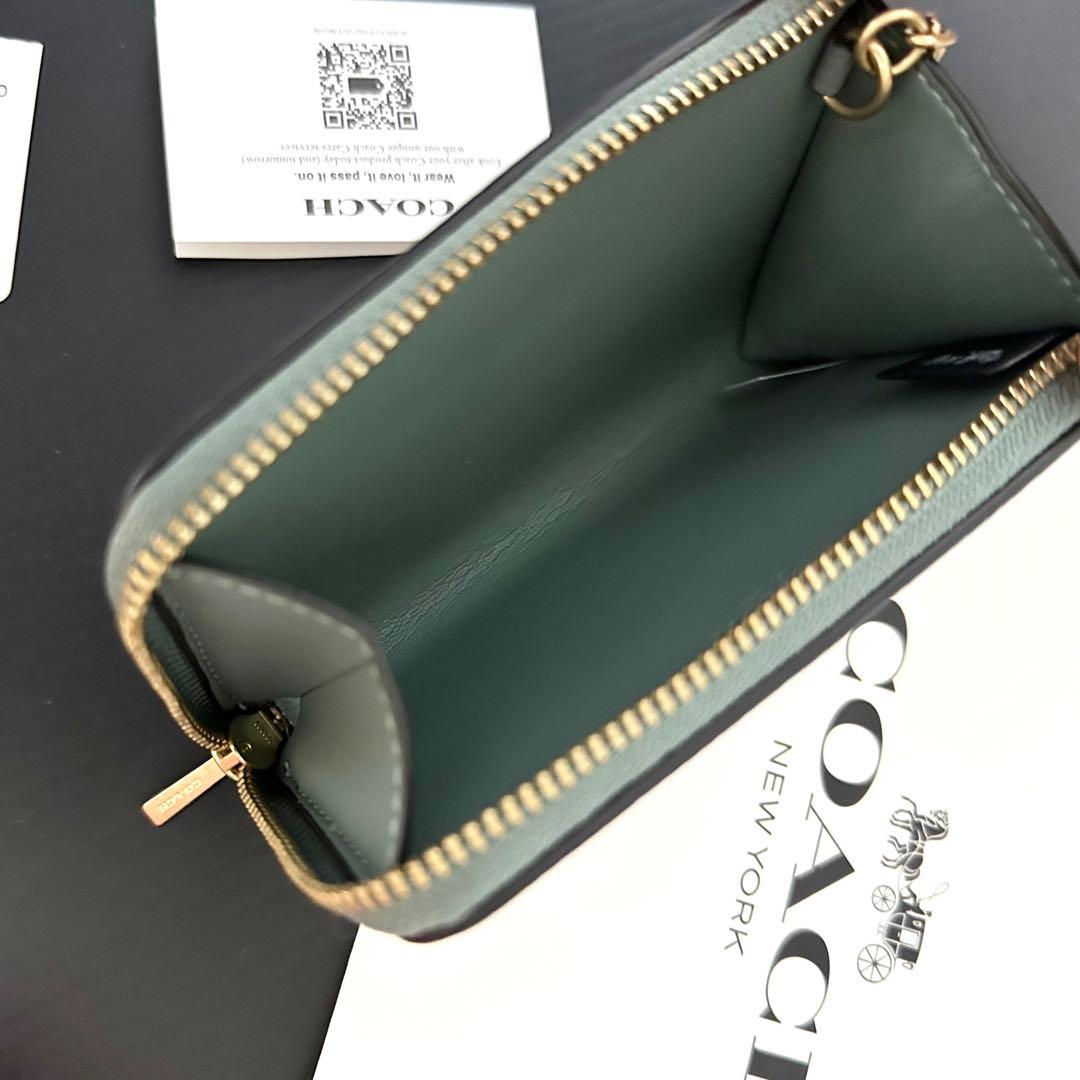 新品 COACH コーチ 小銭入れ ケース グリーン