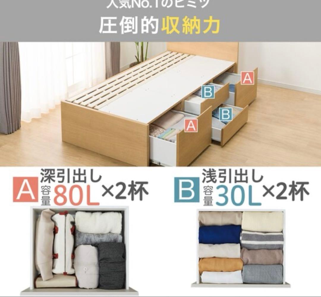 ニトリ チェストベッド ジオ 白