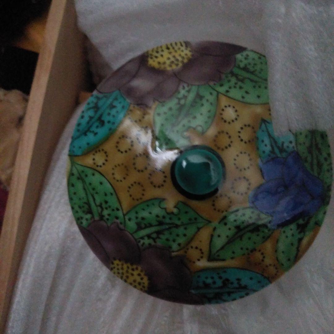 九谷焼　角福　作家物　急須と蓋付き湯呑み　6点セット　相川志保