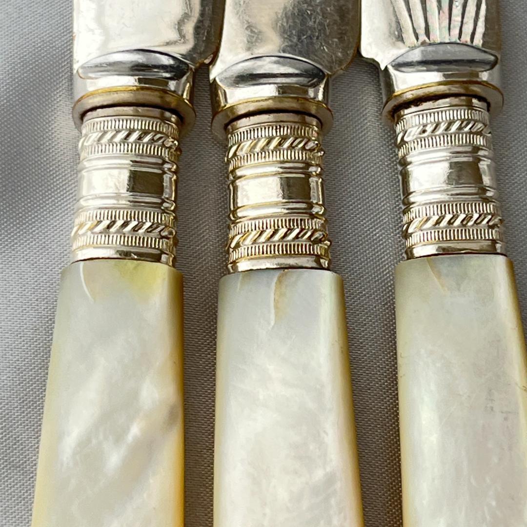 【英国】【白蝶貝】カトラリーセット ナイフ/フォーク 12本 マザーオブパール