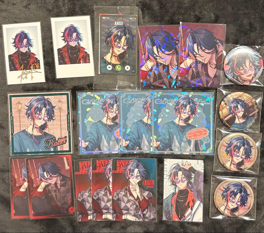 にじさんじ 魁星 3SKM 缶バッジ チェキ風カード グッズセット ①