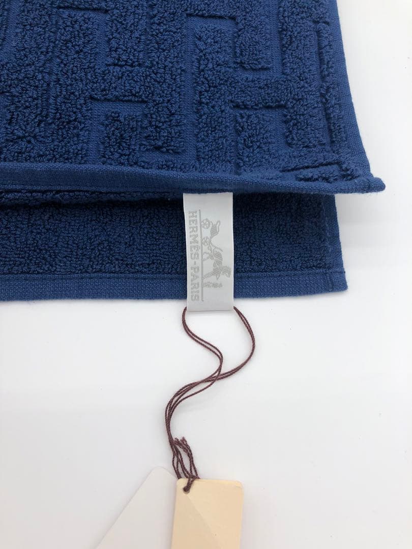 エルメスコットン ネイビーブルー バスタオルフェイスタオル