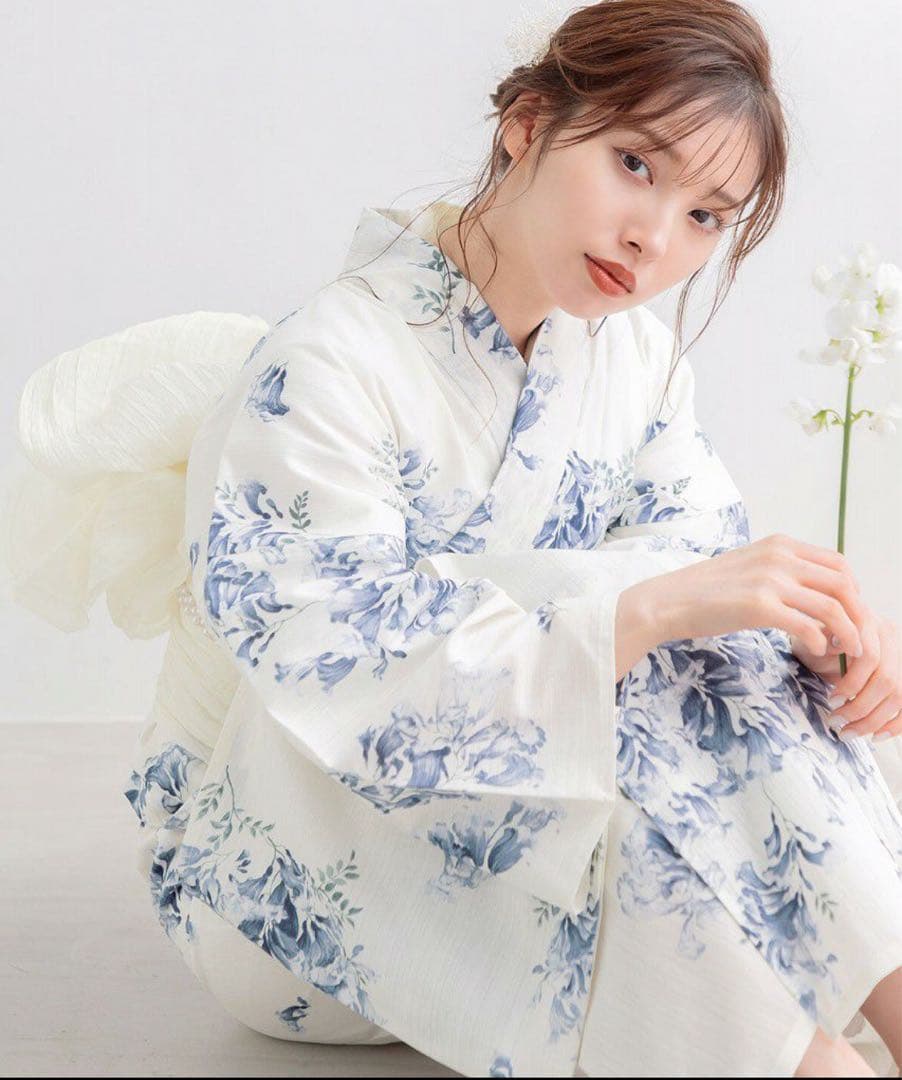 【新品未開封】浴衣5点セット「泡沫の紫雲木」