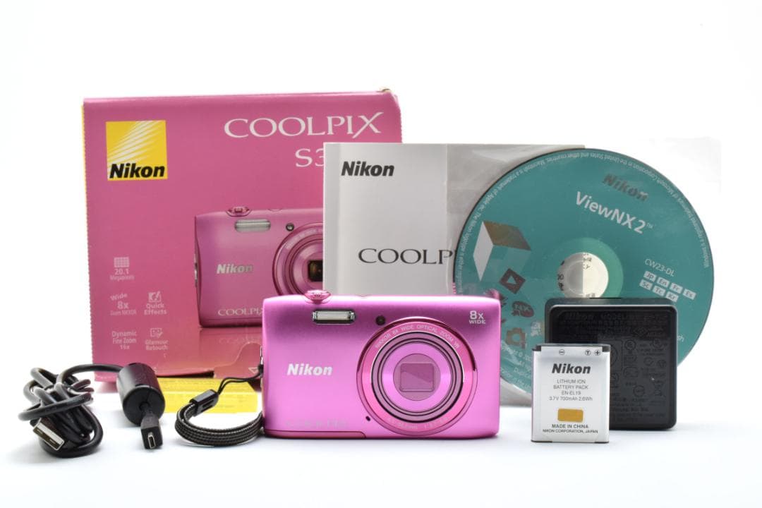 【極美品】NIkon COOLPIX S3600 アザレアピンク　新品級！