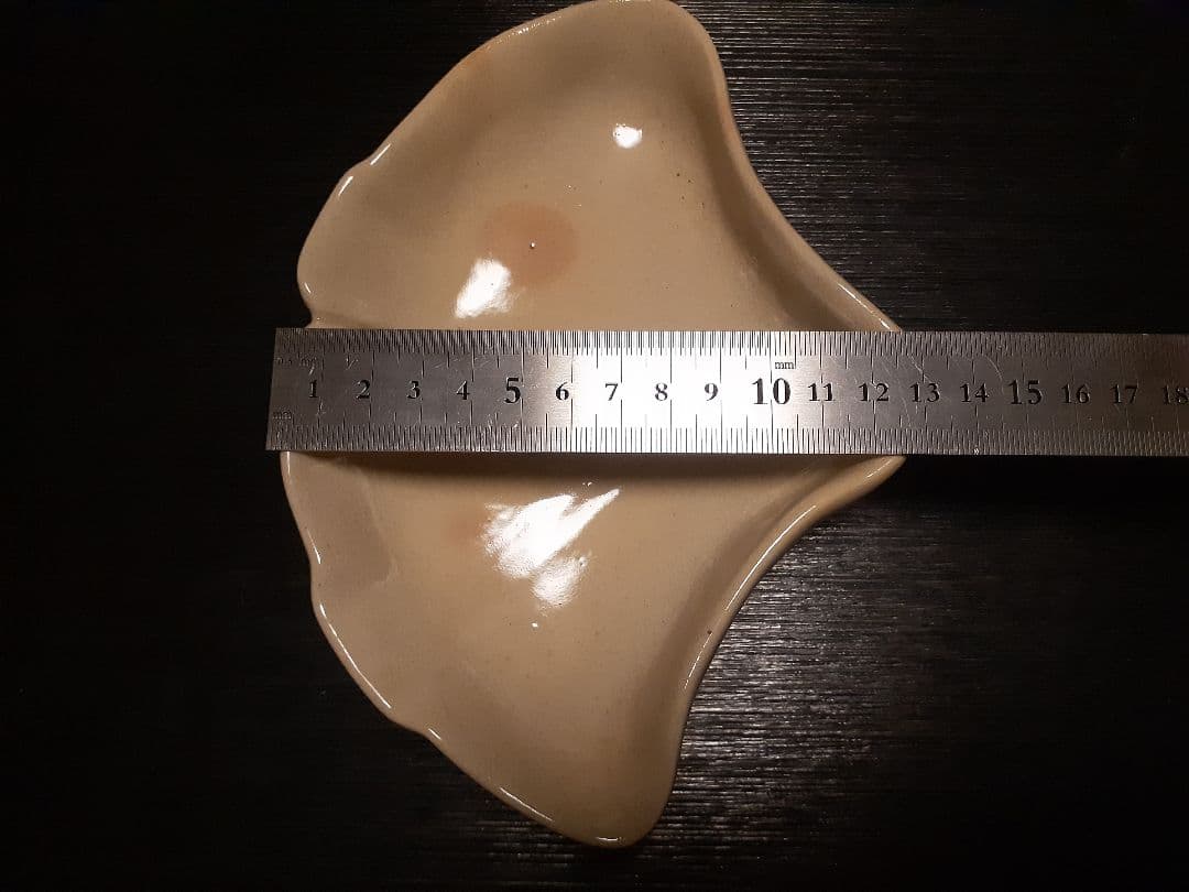 萩焼 12代田原 陶兵衛作 銀杏型陶器皿5枚セット 木箱付き