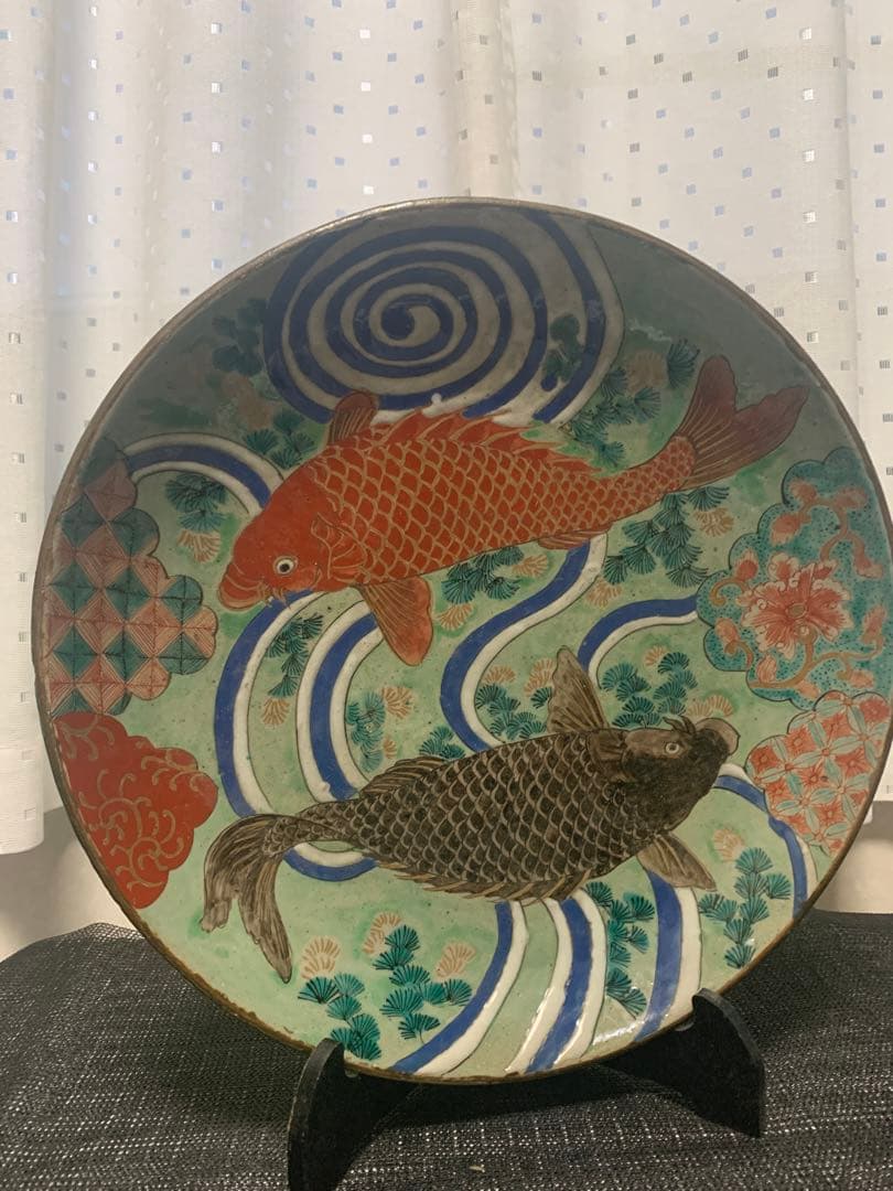 江戸　古九谷　大皿　直径35cm   アンティーク送料込み