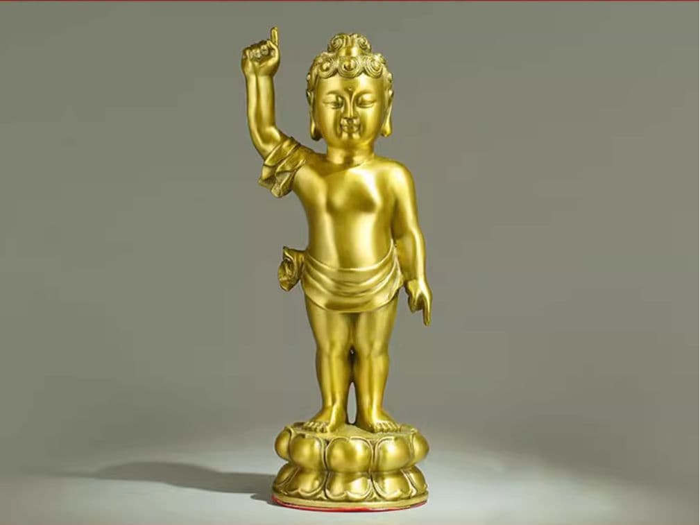 仏像 釈迦誕生仏 銅製 立像 お釈迦様 置物 仏具 お釈迦さま像