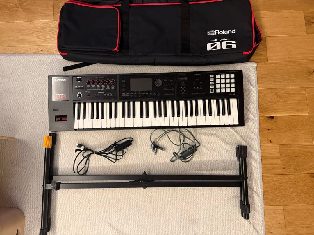 Roland FA-06　シンセサイザー ケース、スタンド付き