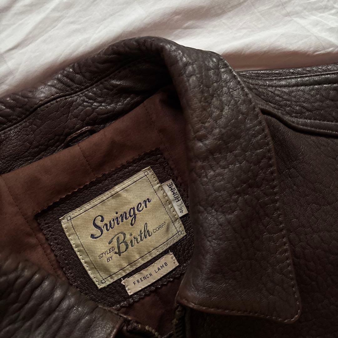 【90s】Swinger レザー ボンバージャケット 本革 A-2 ラムレザー