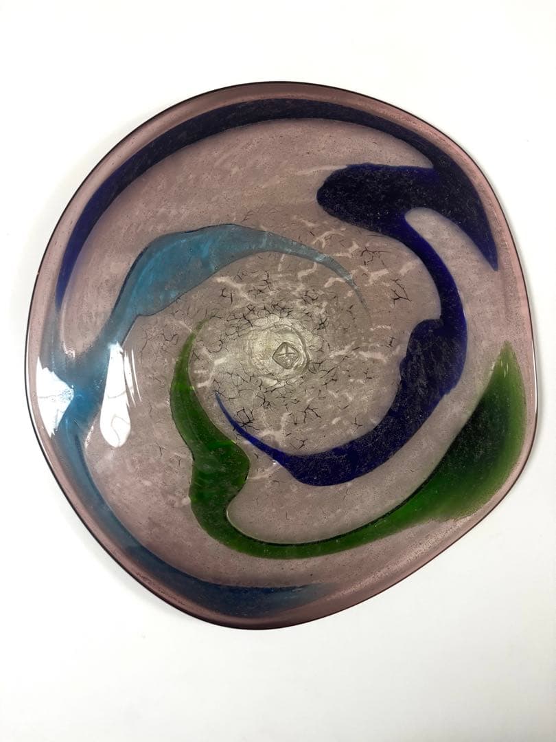 【稲嶺盛吉】琉球ガラス 大判プレート