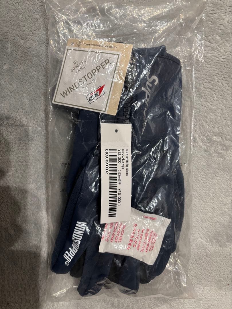 Supreme WINDSTOPPER Zip Gloves \"Navy\" Ｌ