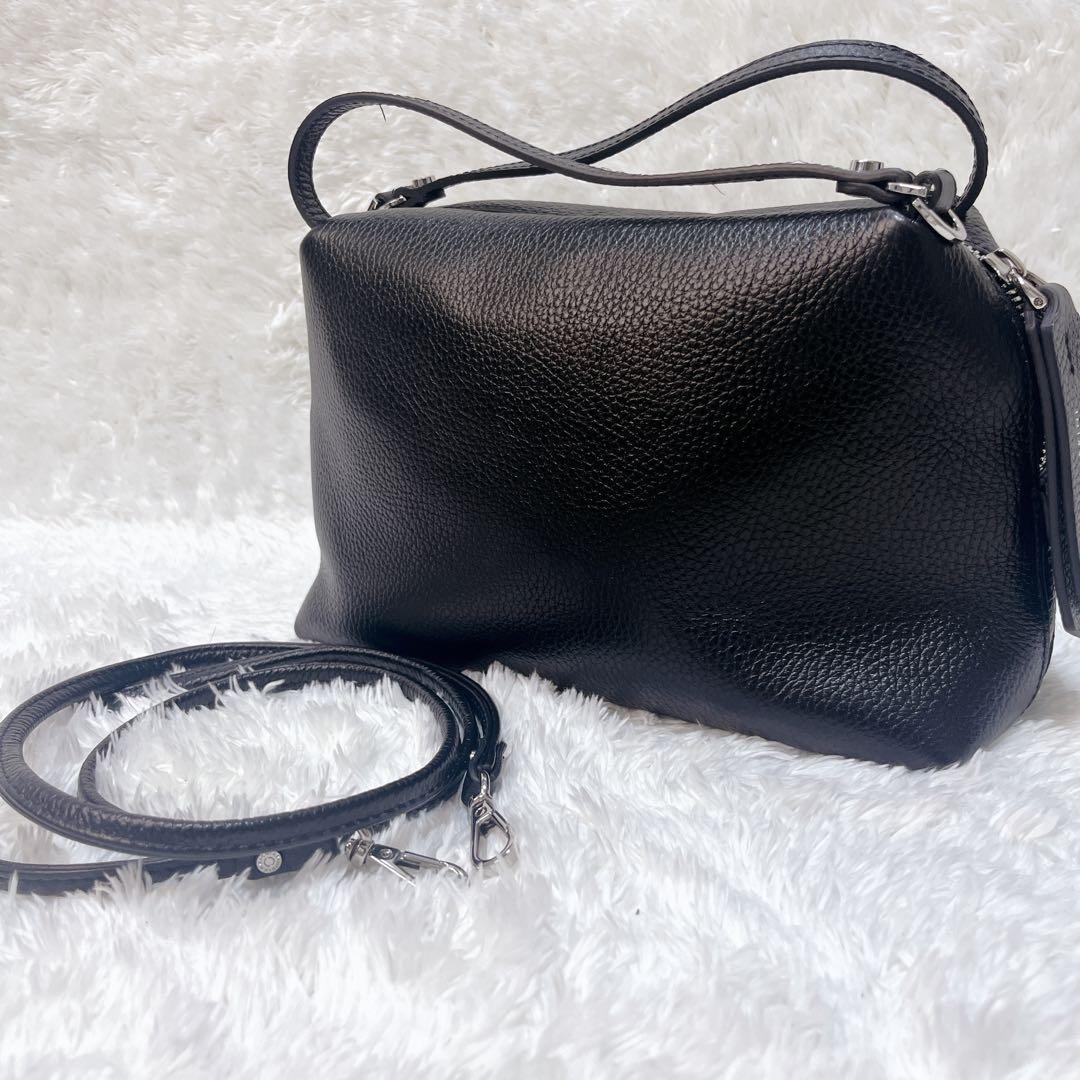 極美品✨現行✨ジャンニキャリーニ ショルダー ハンド バッグ 2way ブラック