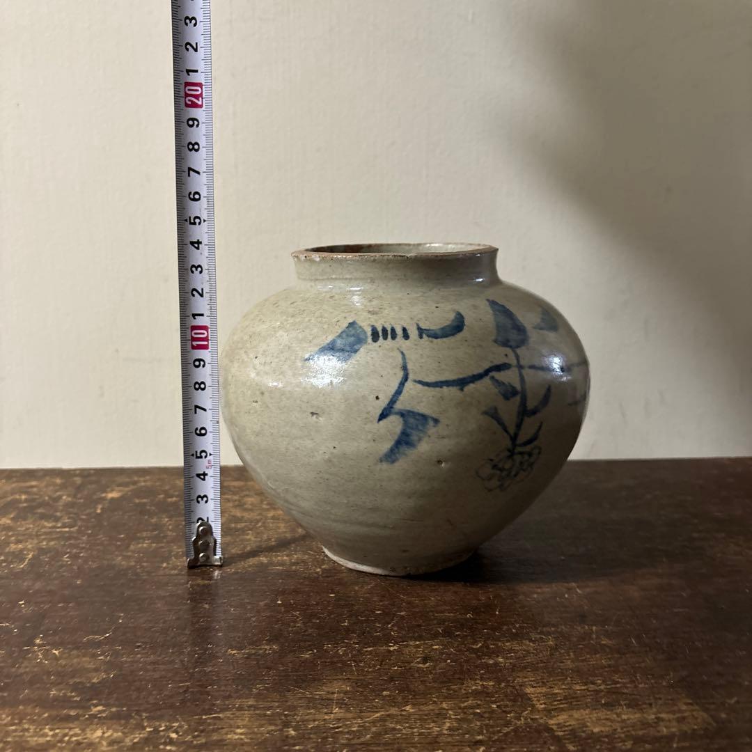 李朝壷　白磁　丸壷　塩笥壺　韓国オンギ.骨董品.スッカラ.アンティーク.立原正秋