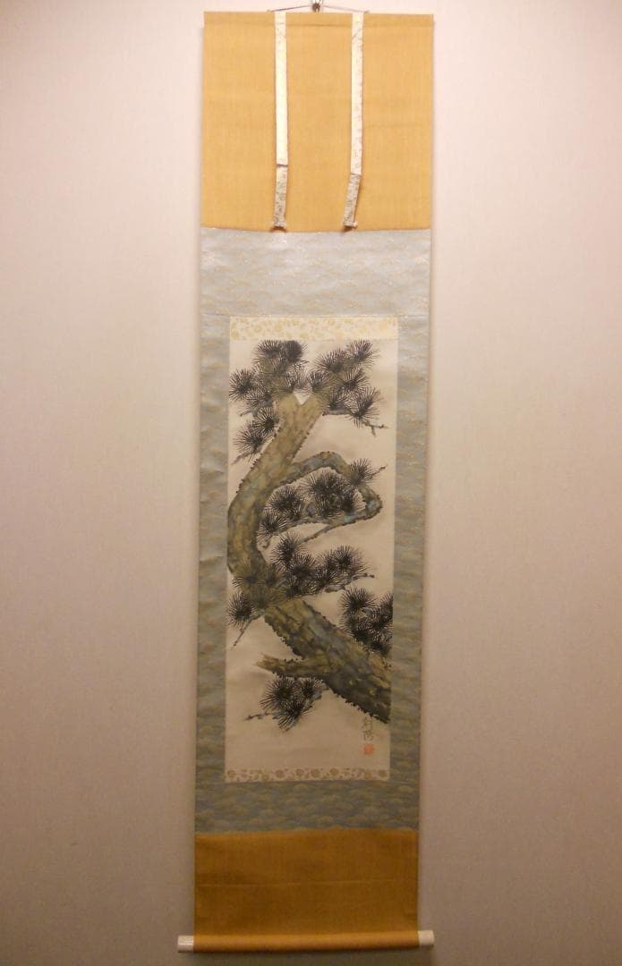 掛け軸 小川朝陽 老松 紙本 希少 軸装 茶道具 掛軸 美品 です。