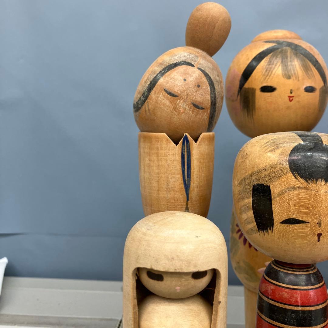D-3 創作こけし まとめ売り 14体セット 伝統工芸品 郷土玩具 昭和レトロ