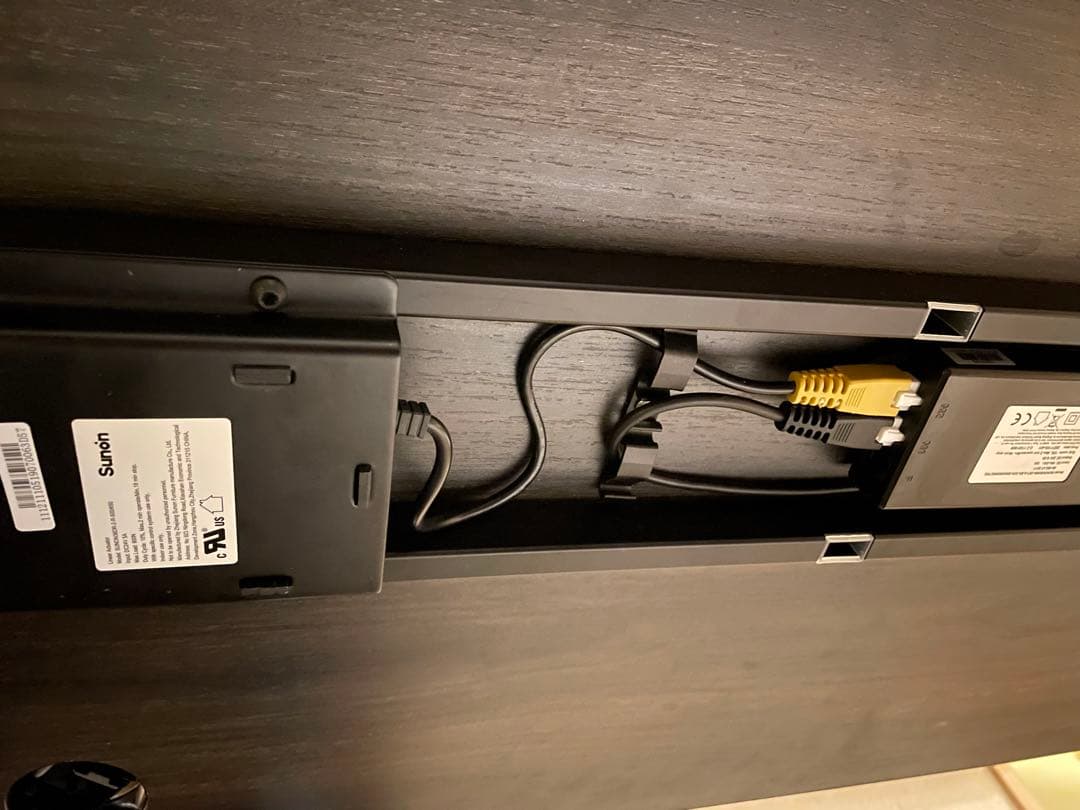 【Sunon】電動昇降デスク（120x60cm）メモリー機能付き ダークオーク