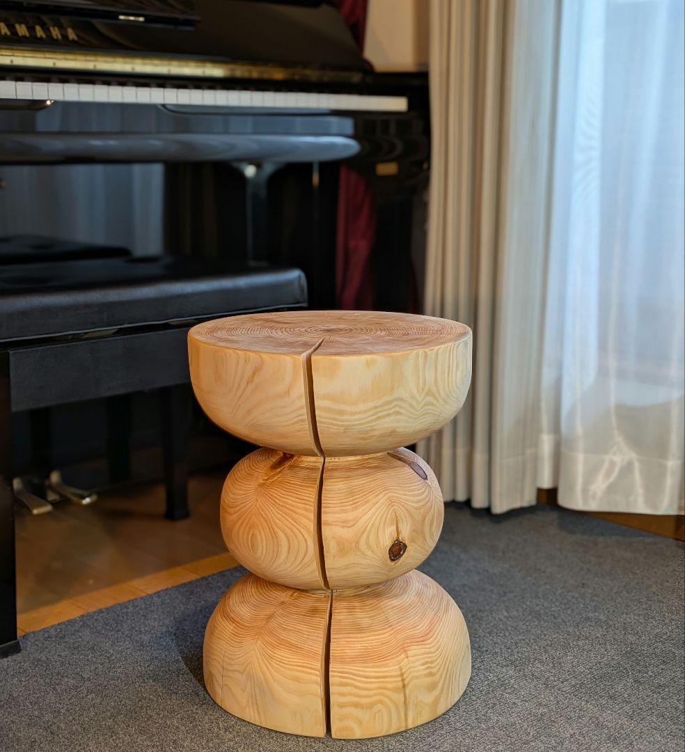 :)　檜　丸太　椅子　スツール　テーブル　高さ約44.5㎝