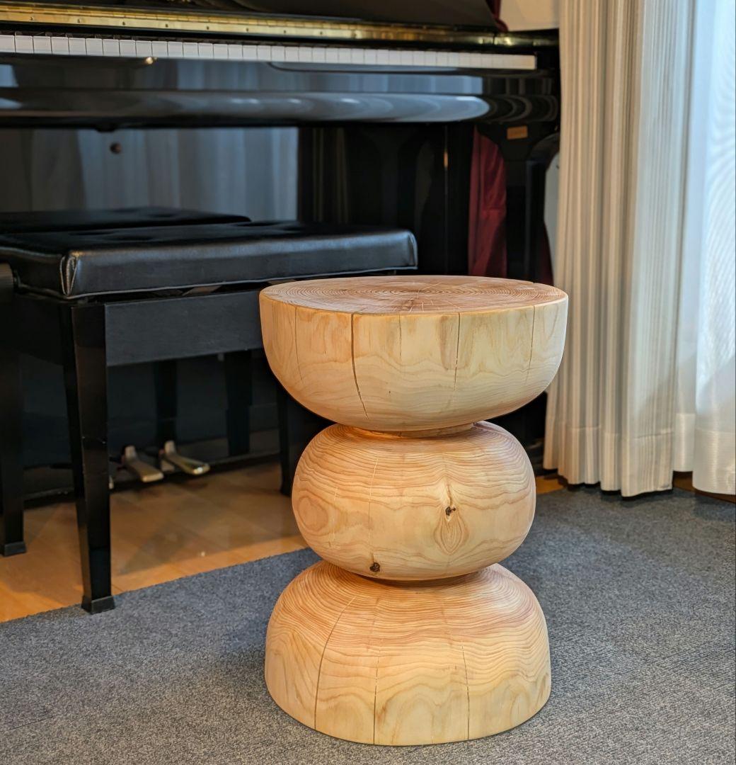 :)　檜　丸太　椅子　スツール　テーブル　高さ約44.5㎝