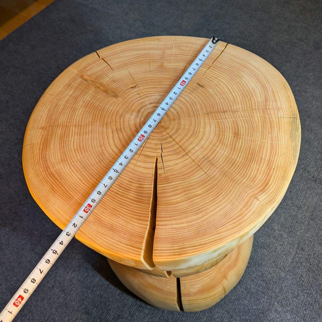 :)　檜　丸太　椅子　スツール　テーブル　高さ約44.5㎝