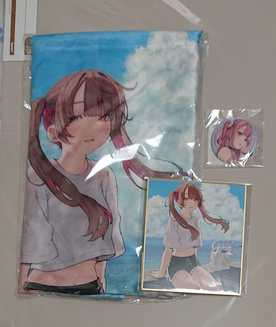 イラストレーター★はむねずこ★DMMくじ★A賞 ブランケット、色紙、缶バッジ