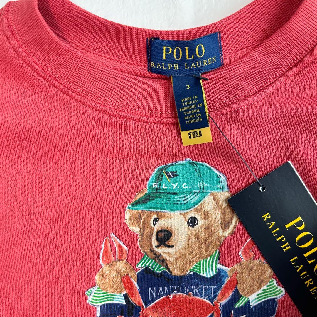ラスト1点◇ラルフローレン ポロベア フリーススウェット レッド 3T/100