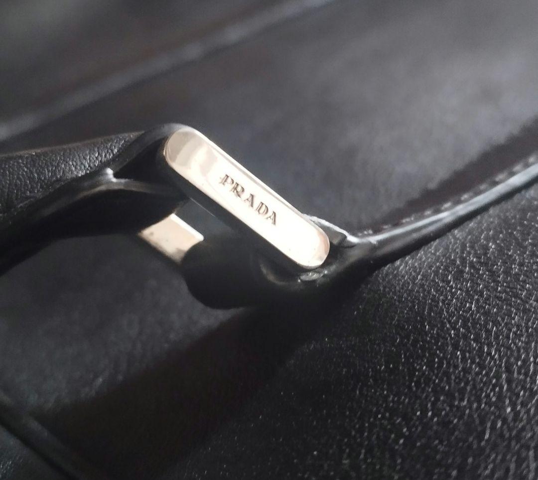 極美品☆　プラダ 2way　オールレザー　ビジネスバッグ　サイドロゴプレート