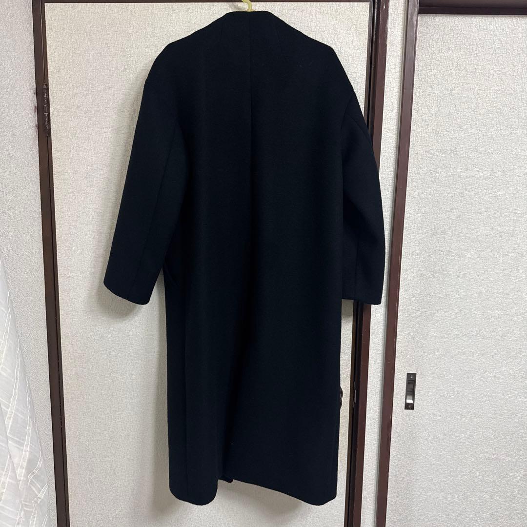 ［りぃ】IENAイエナ ダブルビーバーノーカラーVネックコート