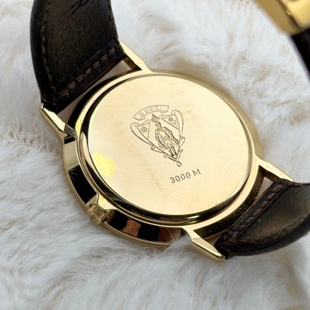 【新品電池/稼働】 GUCCI 3000M シェリー メンズ ゴールド