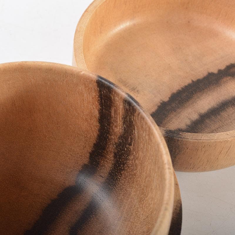 茶道具　百福作　黒柿製　棗　箱付　C　R7316