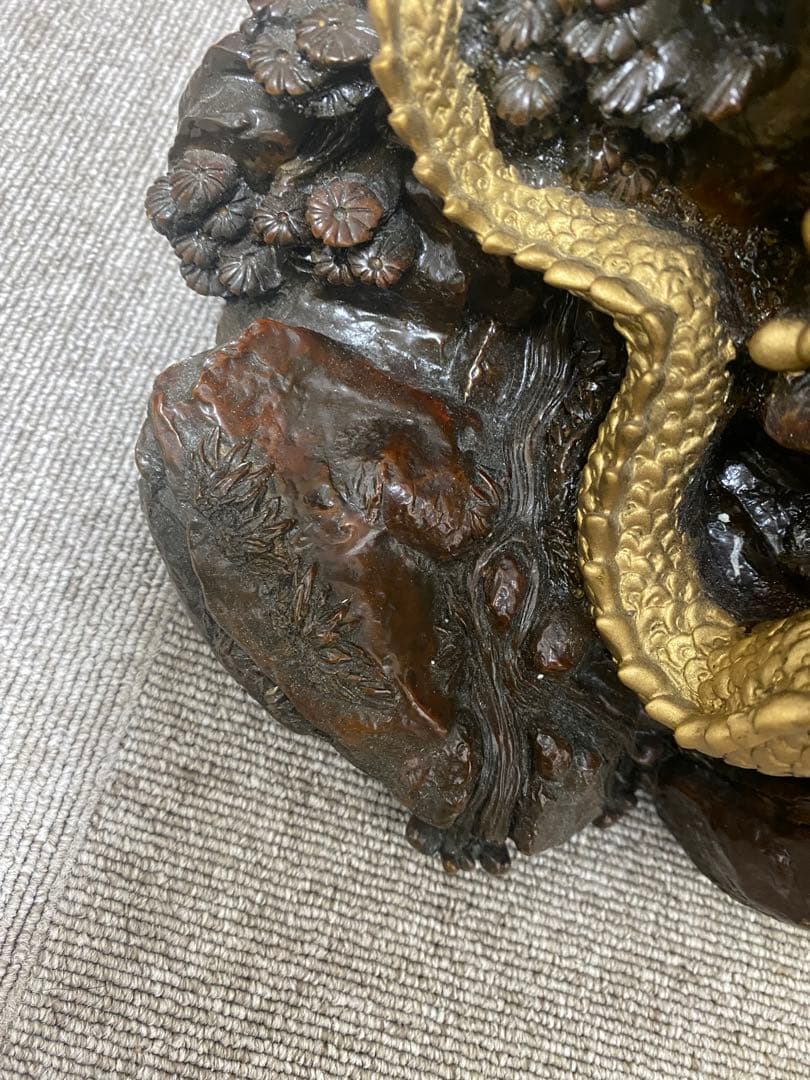 風水山水龍 金龍上山（大）33cm 置物