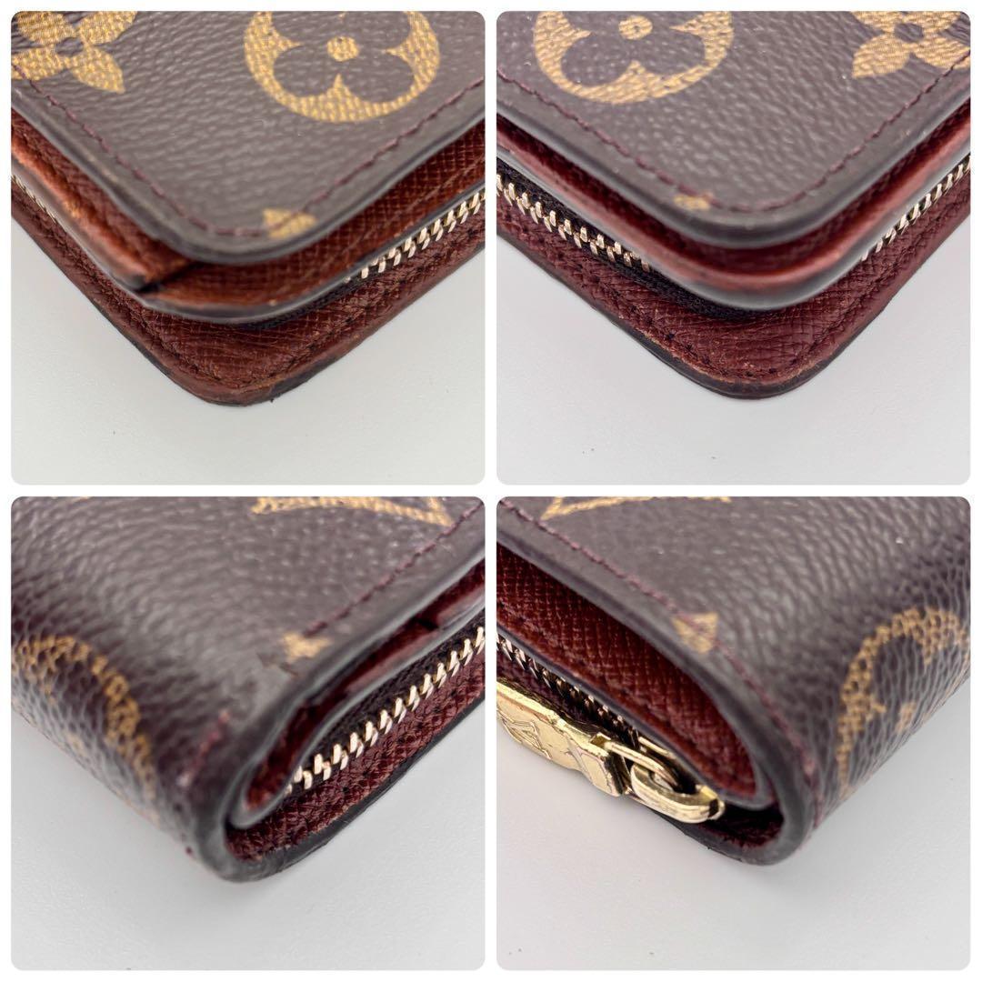 ルイヴィトン モノグラム コンパクトジップ　二つ折り財布　ブラウン 正規品