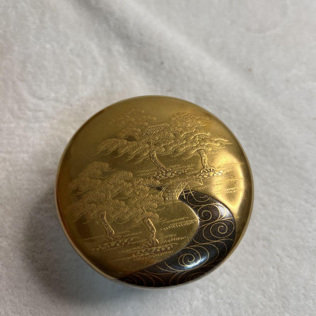 茶道具　金地住吉蒔絵　棗　荒井正春作