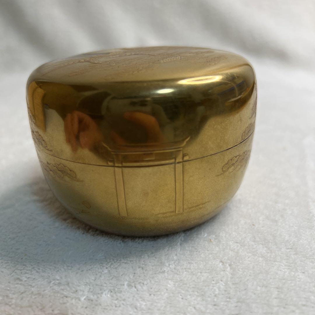 茶道具　金地住吉蒔絵　棗　荒井正春作