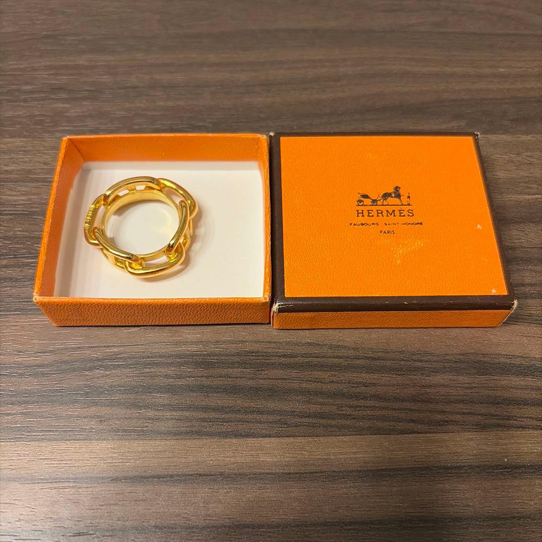 HERMES ゴールドスカーフリング 箱付き