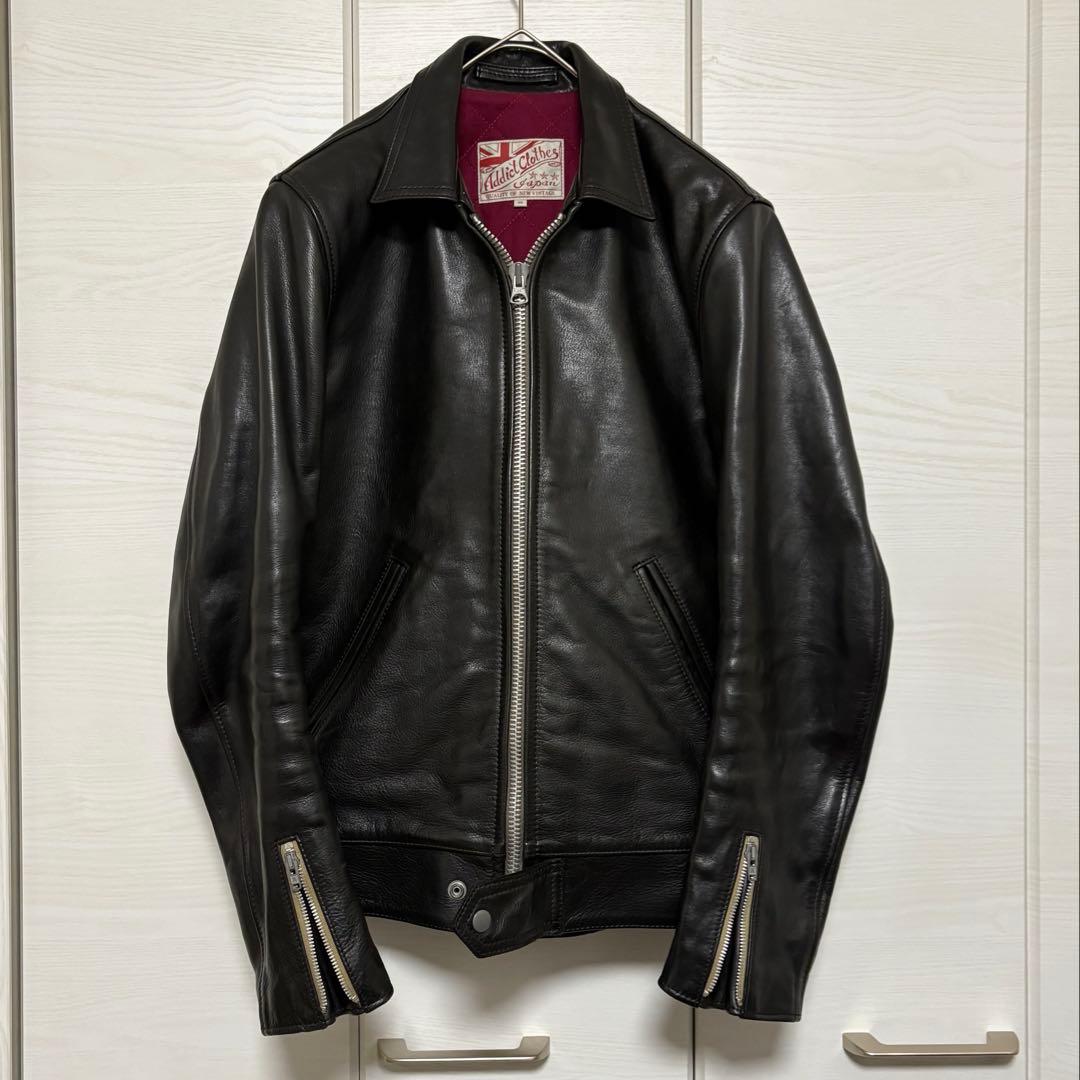 ADDICT CLOTHES 38 シングルライダース 馬革