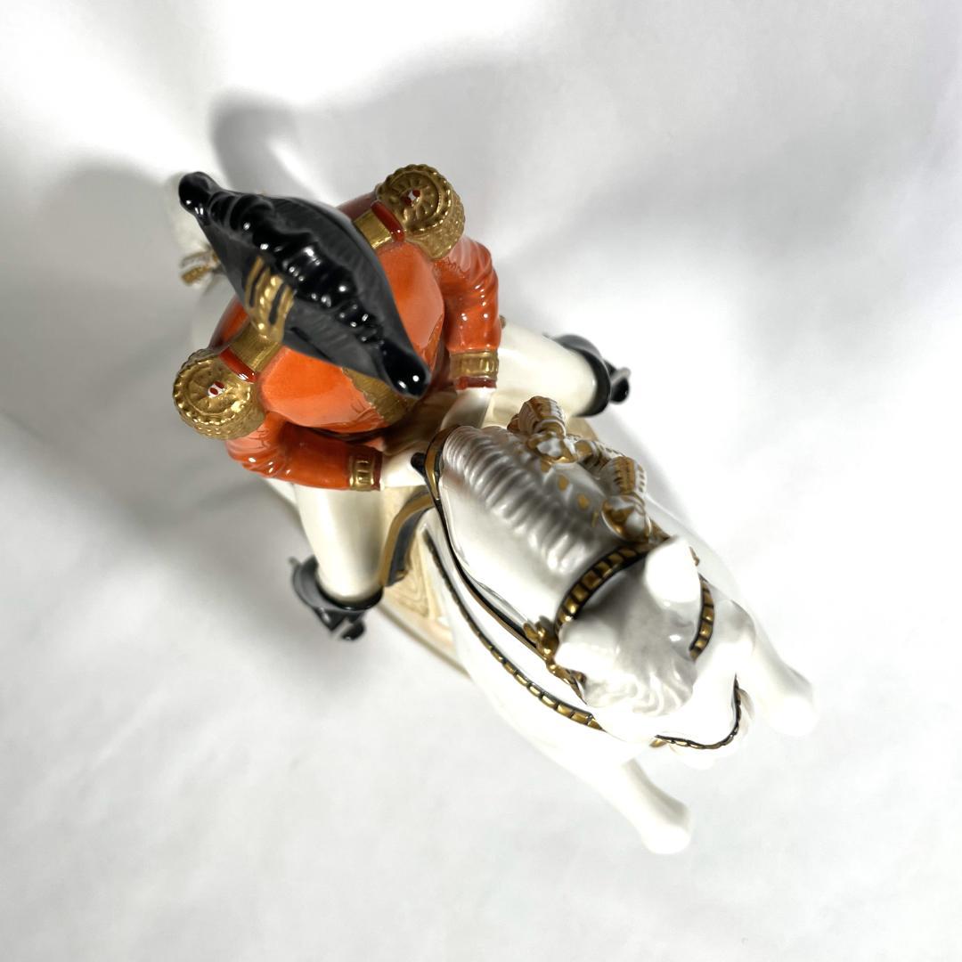 【希少】訳あり アウガルテン スペイン乗馬学校 レバード フィギュリン