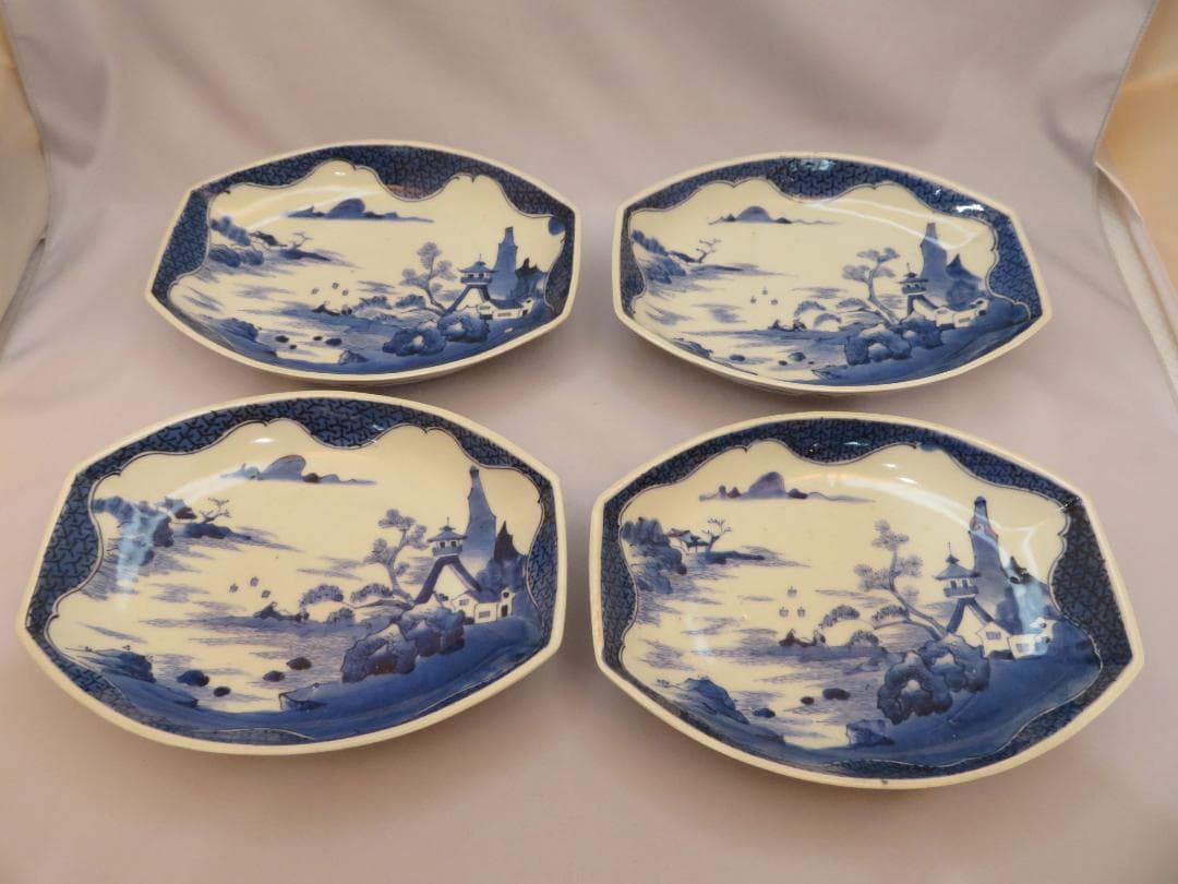 3275　古美術＜値下げ交渉大歓迎＞古伊万里　舟皿　４枚