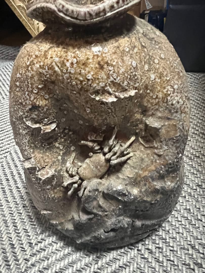 蟹　花瓶　壺　焼物