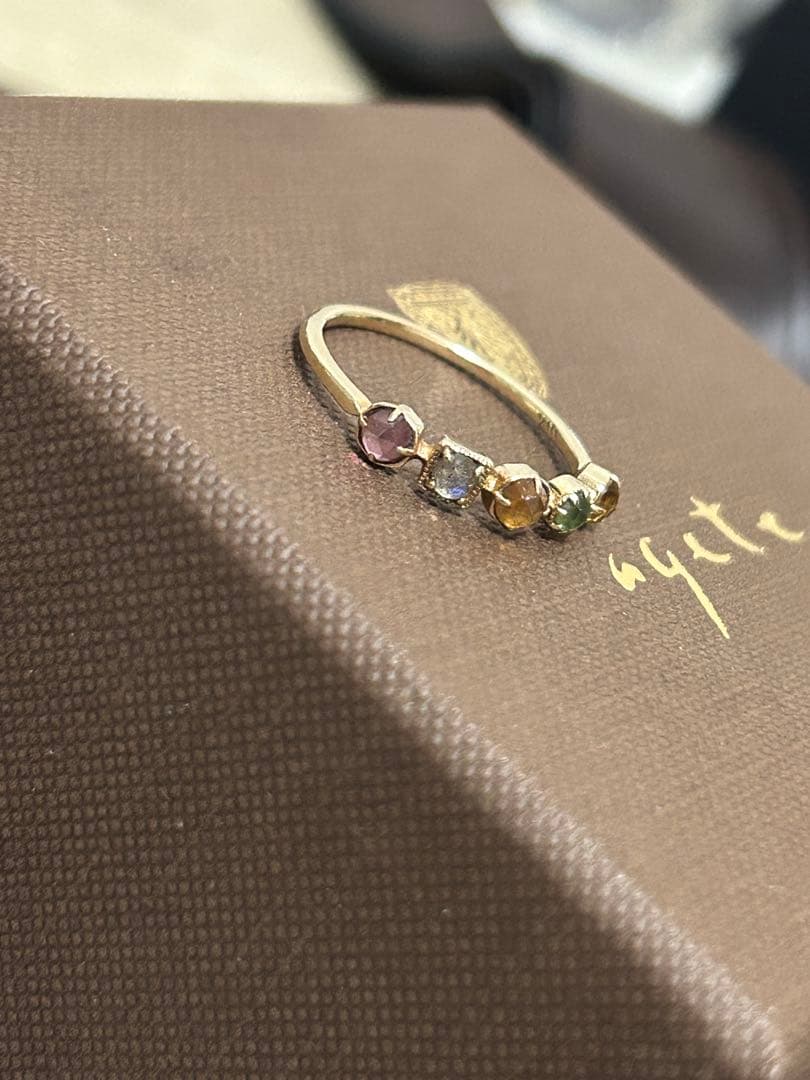 アガット agete K10 マルチストーン リング #13