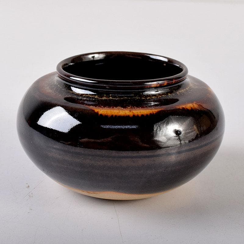 茶道具　桶谷定一作　大海茶入　仕覆付　共箱　C　7882