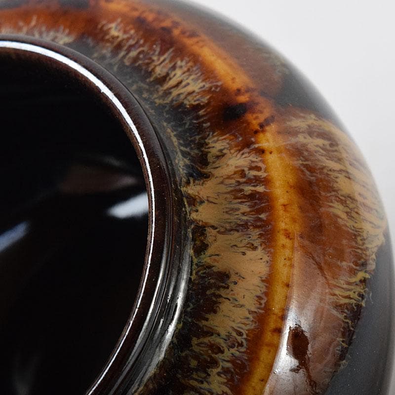 茶道具　桶谷定一作　大海茶入　仕覆付　共箱　C　7882