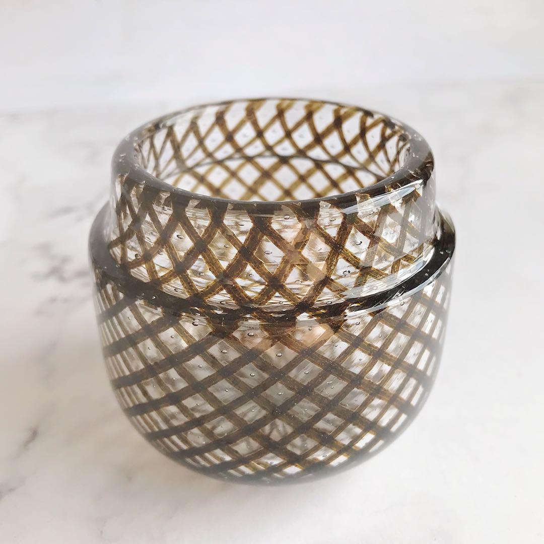 小西潮さん作　ガラスの茶入れ